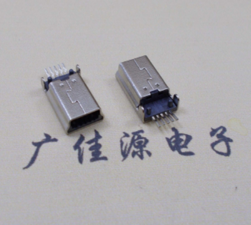 内蒙古MINI USB公头 5pin端子贴板带柱 10.7mm体长