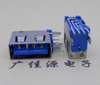内蒙古USB 测插2.0母座 短体10.0MM 接口 蓝色胶芯