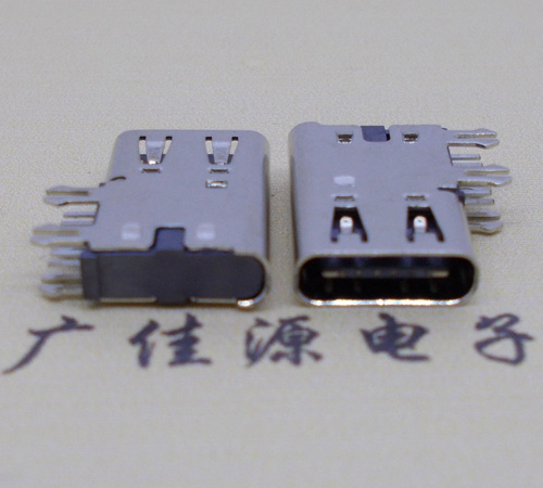 内蒙古侧插USB3.1接头座子.90度type-c母座.6p侧插连接器