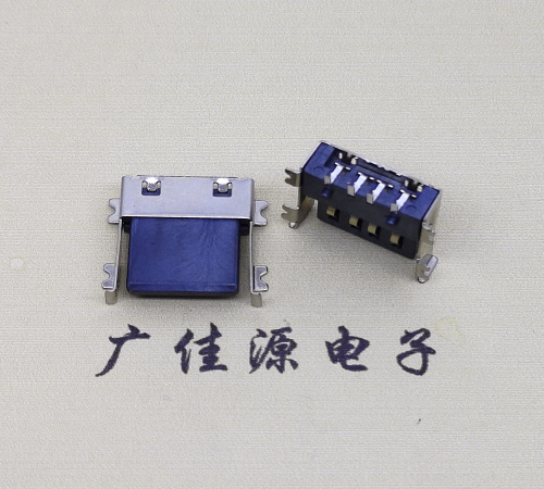 内蒙古薄胶芯母座 USB2.0卧式贴板A母10.0短体尺寸